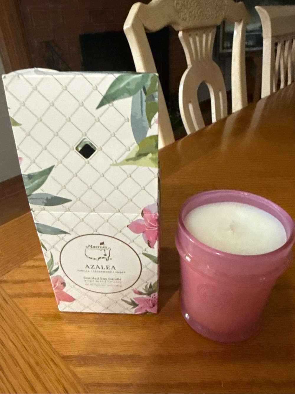 Azalea Scented Soy Candle - Pink Decorative Jar